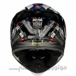 کلاه کاسکت فک ثابت برند استیل برد مدل SBH_57 glossy black-white f8