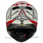 کلاه کاسکت فک ثابت برند استیل برد مدل SBH_57 glossy white-red f4