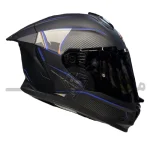 کلاه کاسکت فک ثابت برند استیل برد مدل SBH_57 matte black-blue f1