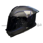 کلاه کاسکت فک ثابت برند استیل برد مدل SBH_57 matte black-blue f1