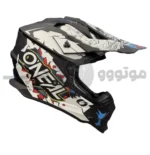 کلاه کاسکت کراسی برند اونیل Matte black white red