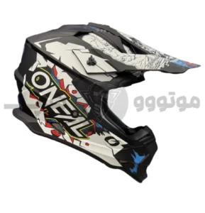 کلاه کاسکت کراسی برند اونیل Matte black white red