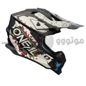 کلاه کاسکت کراسی برند اونیل Matte black white red