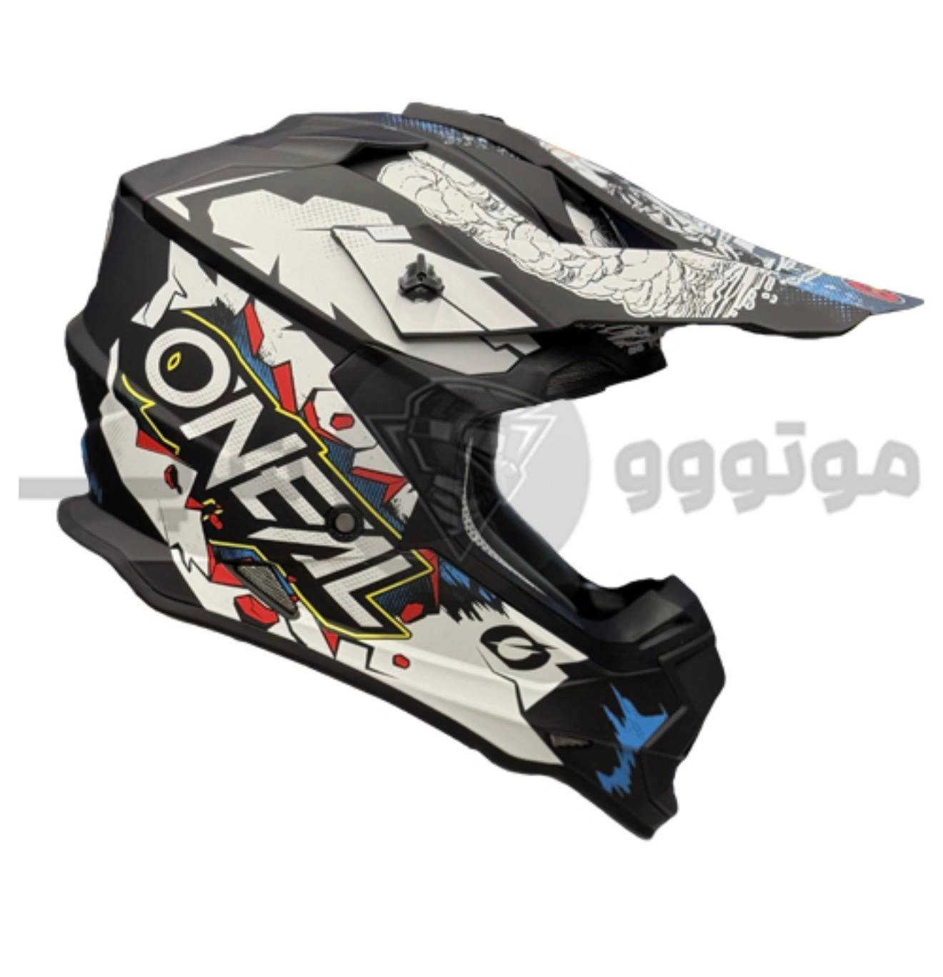helmet-motocross-oneal-matte-black-blue-red (1) کلاه کاسکت کراسی برند اونیل Matte black white red