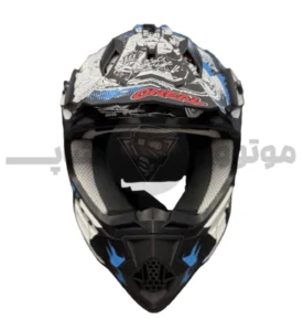 کلاه کاسکت کراسی برند اونیل Matte black white red