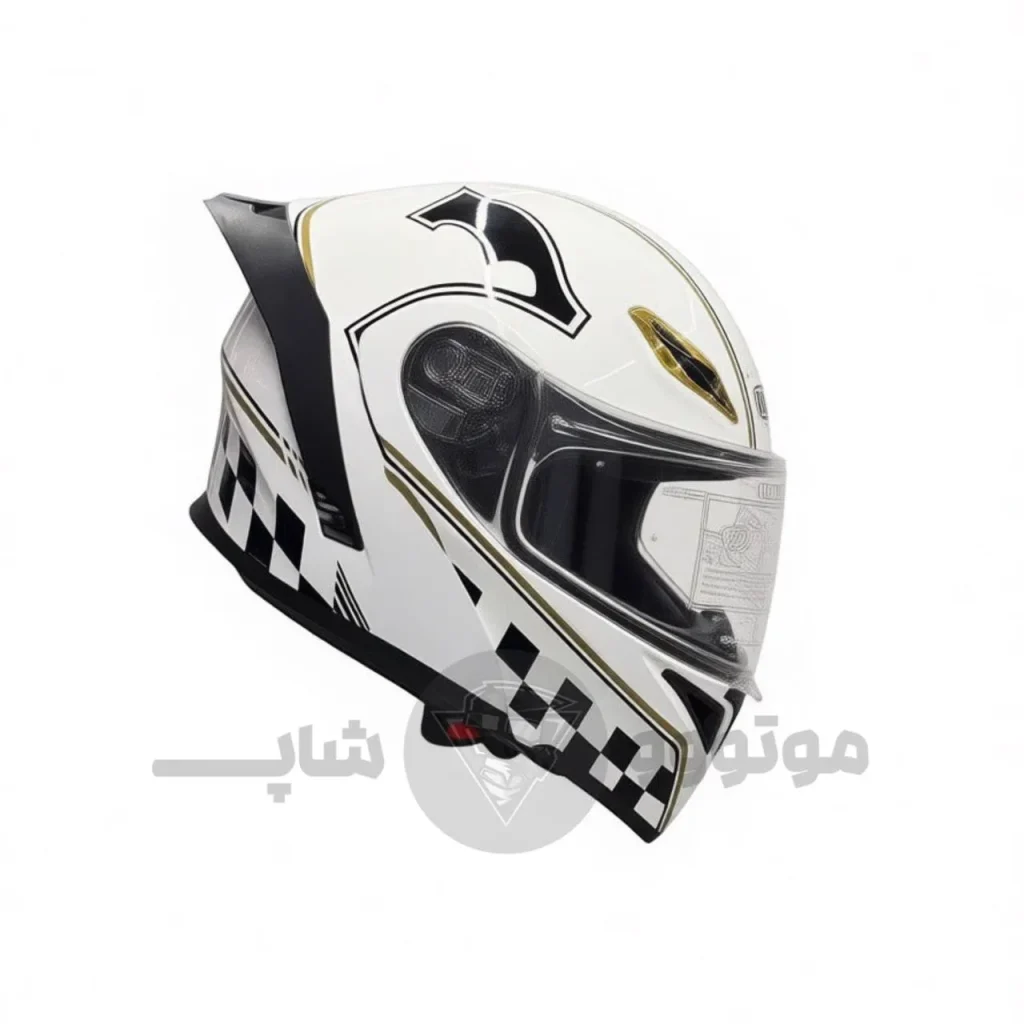 کلاه کاسکت فک متحرک برند کایک white checkered