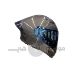 کلاه کاسکت فک متحرک برند استیل برد مدل sb20 glossy grey