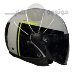 کلاه کاسکت بدون فک برند MT مدل Glossy gray line green