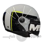 کلاه کاسکت بدون فک برند MT مدل Glossy gray line green