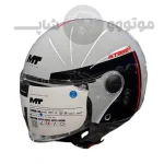 کلاه کاسکت بدون فک برند MT مدل Glossy gray line red - تصویر 2