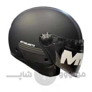 کلاه کاسکت بدون فک برند MT مدل Matt black line gray