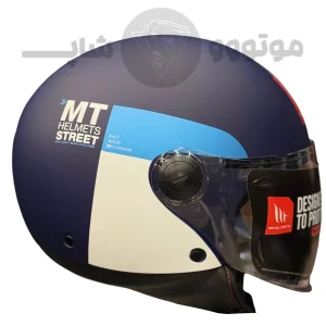 کلاه کاسکت بدون فک برند MT مدل Matt blue