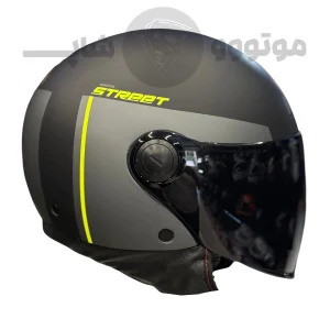 کلاه کاسکت بدون فک برند MT مدل matte black line green
