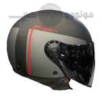 کلاه کاسکت بدون فک برند MT مدل matte black line red