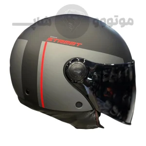 کلاه کاسکت بدون فک برند MT مدل matte black line red