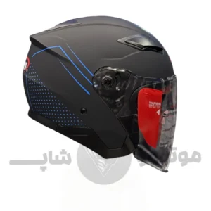 کلاه کاسکت بدون فک برند ردلاین مدل 956 مشکی مات آبی