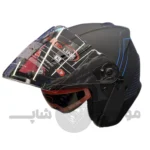 کلاه کاسکت بدون فک برند ردلاین مدل 956 مشکی مات آبی