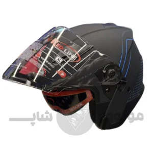 کلاه کاسکت بدون فک برند ردلاین مدل 956 مشکی مات آبی