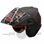 کلاه کاسکت بدون فک برند ردلاین مدل 956 مشکی مات قرمز