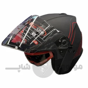 کلاه کاسکت بدون فک برند ردلاین مدل 956 مشکی مات قرمز