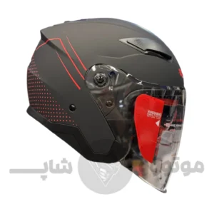 کلاه کاسکت بدون فک برند ردلاین مدل 956 مشکی مات قرمز