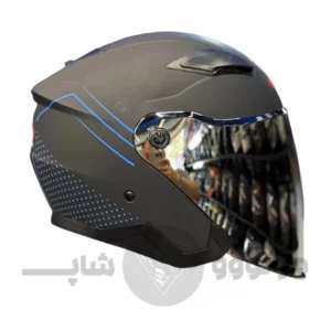 کلاه کاسکت بدون فک برند ردلاین مدل 956 مشکی مات آبی