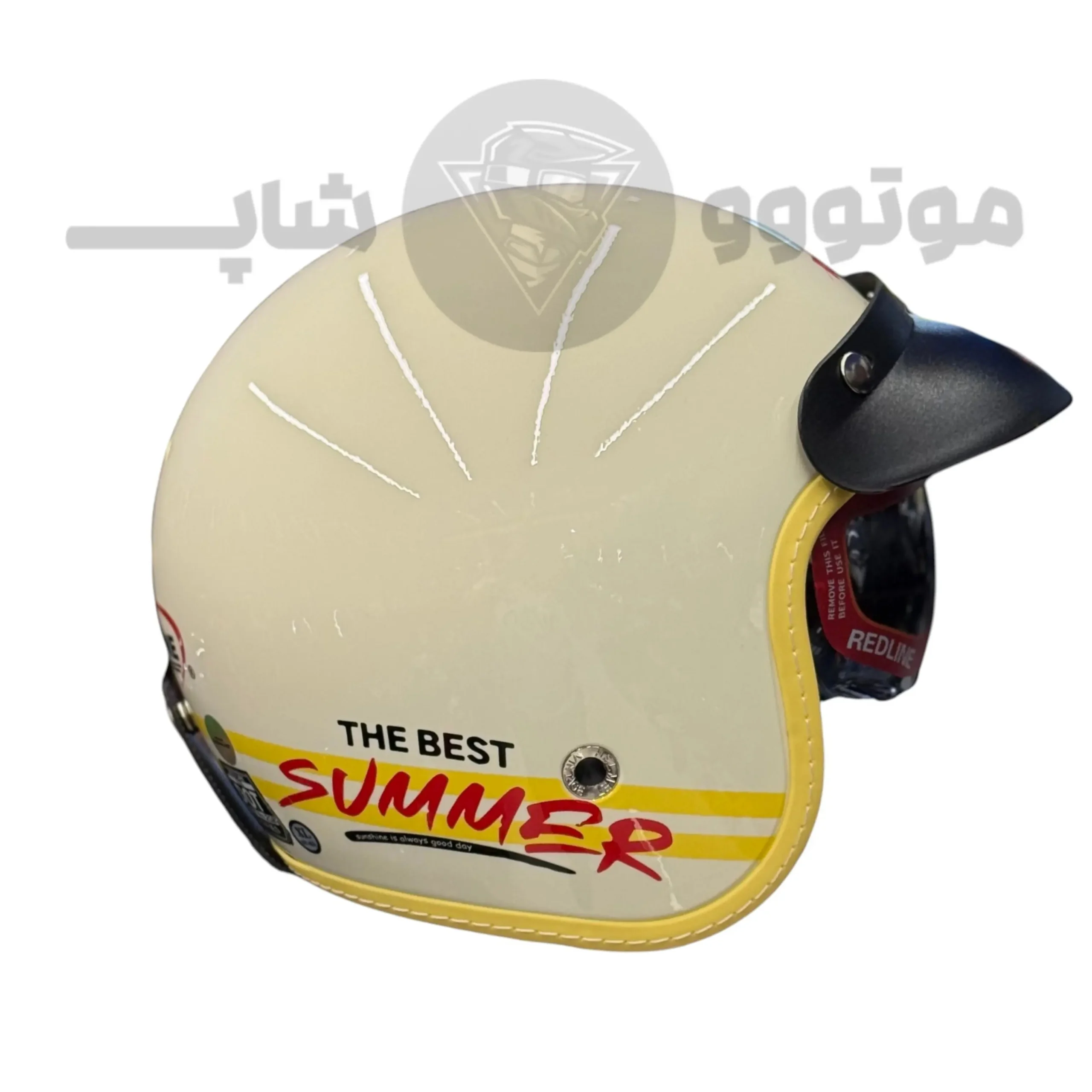helmet-without-jaws-redline-summer-gray 2 کلاه کاسکت بدون فک برند ردلاین مدل summer کرمی