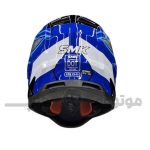 کلاه کاسکت کراسی برند smk مدل Allterra Glossy blue white