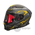 کلاه کاسکت فک ثابت برند smk مدل AGNAR Matte black yellow line