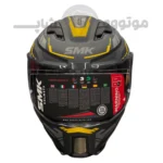 کلاه کاسکت فک ثابت برند smk مدل AGNAR Matte black yellow line