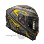 کلاه کاسکت فک ثابت برند smk مدل AGNAR Matte black yellow line