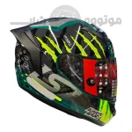 کلاه کاسکت فک ثابت برند ls2 مدل LS2 Rookie green monster