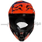 کلاه کاسکت کراسی برند فاکس Glossy orange black