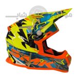 کلاه کاسکت کراسی برند smk مدل Glossy mix color 1