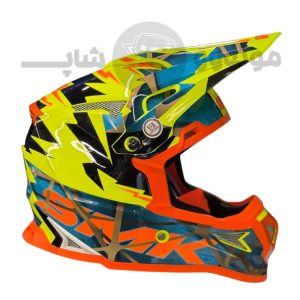 کلاه کاسکت کراسی برند smk مدل Glossy mix color 1