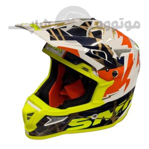 کلاه کاسکت کراسی برند smk مدل Glossy mix color