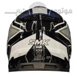 کلاه کاسکت کراسی برند smk مدلGlossy white black