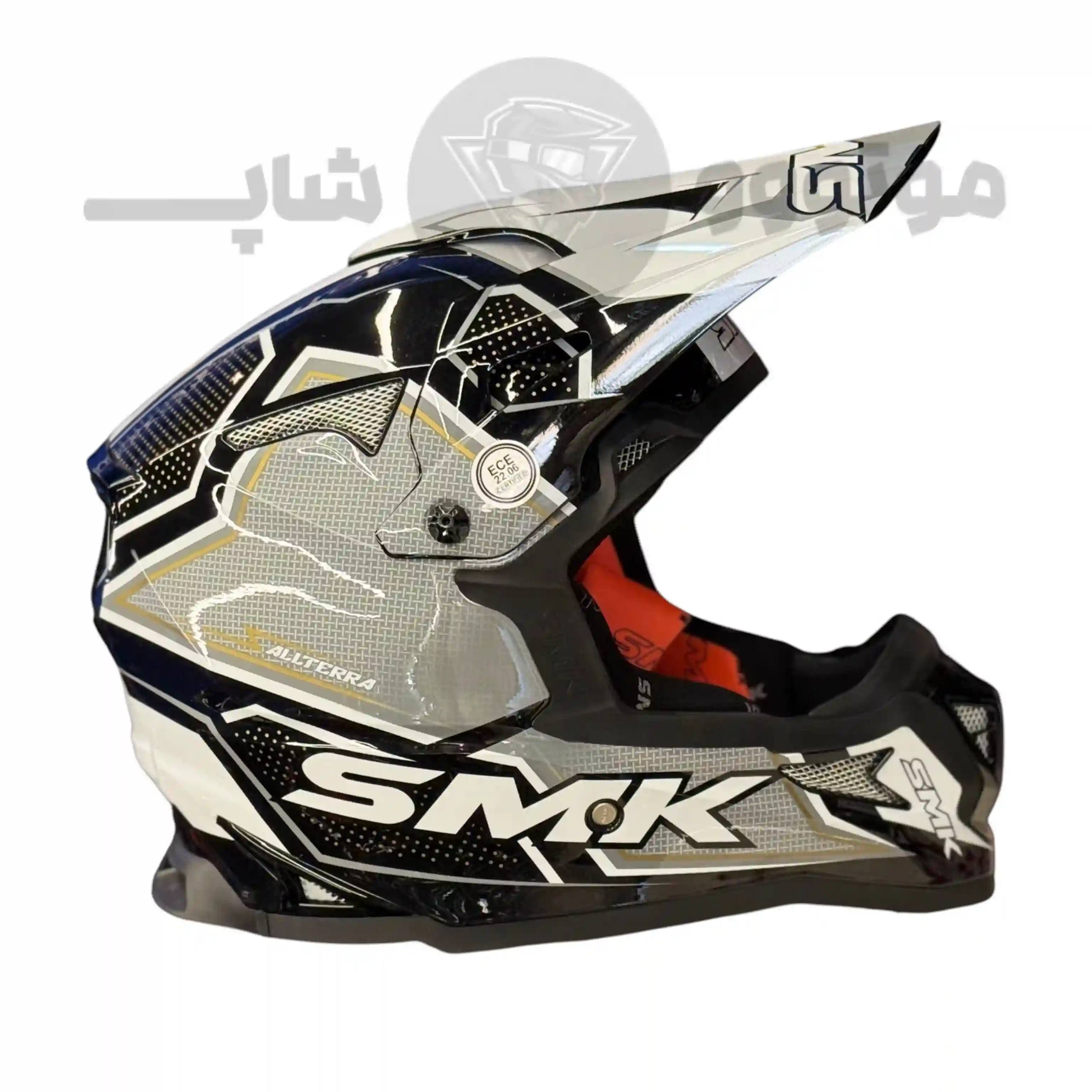 helmet-cross-smk-allterra-Glossy white black کلاه کاسکت کراسی برند smk مدلGlossy white black