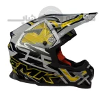 کلاه کاسکت کراسی برند smk مدلGlossy yellow gray