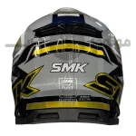 کلاه کاسکت کراسی برند smk مدلGlossy yellow gray