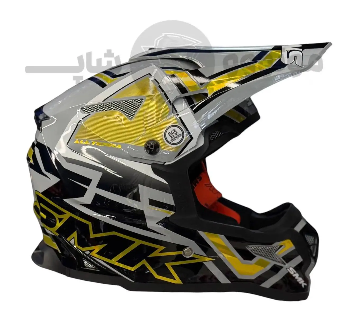 helmet-cross-smk-allterra-Glossy yellow gray کلاه کاسکت کراسی برند smk مدلGlossy yellow gray