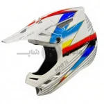 کلاه کاسکت کراسی برند 100 درصد مدل Glossy White rainbow