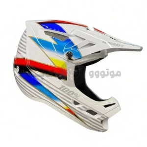 کلاه کاسکت کراسی برند 100 درصد مدل Glossy White rainbow