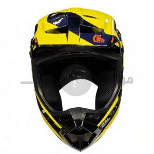 کلاه کاسکت کراسی برند 100 درصد مدل Glossy black yellow