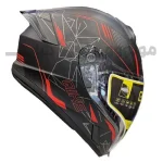 کلاه کاسکت فک ثابت فول فیس برند کایک مدل fp02 Matte black red line