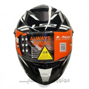 کلاه کاسکت فک ثابت برند ls2 مدل Glossy black white FF300