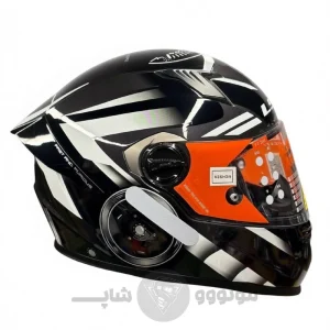 کلاه کاسکت فک ثابت برند ls2 مدل Glossy black white FF300