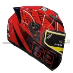 کلاه کاسکت فک ثابت برند کایک طرح Glossy red 93