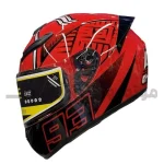 کلاه کاسکت فک ثابت برند کایک طرح Glossy red 93