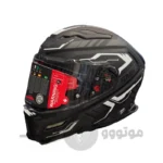 کلاه کاسکت فک ثابت برند smk مدل AGNAR Matte black line white